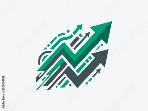Dynamic Growth Arrows Illustrating Business Success And Innovation