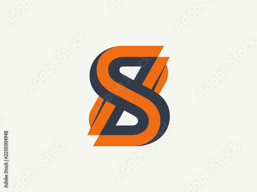 Dynamic Intertwined Letter S Logo Design Abstract Graphic