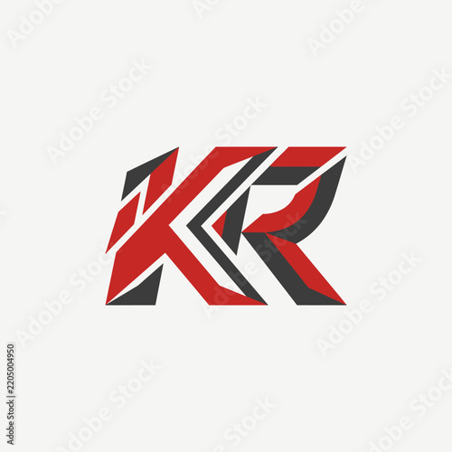 Dynamic KR Monogram Logo Design for Modern Branding