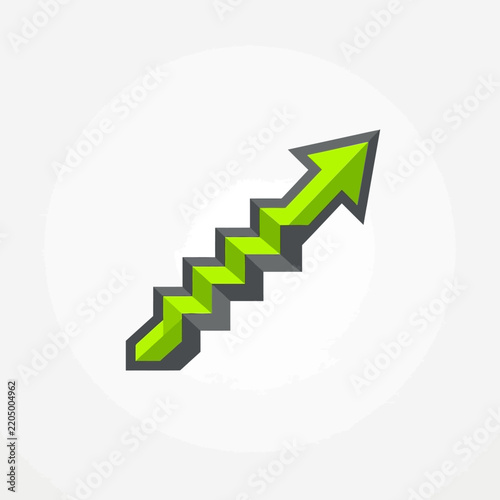 Ascending Staircase Arrow Symbolizing Growth And Progress