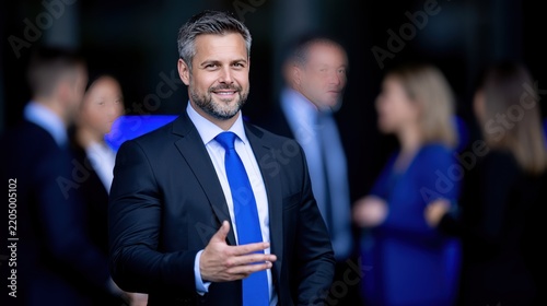 Professional man in suit and tie outdoors