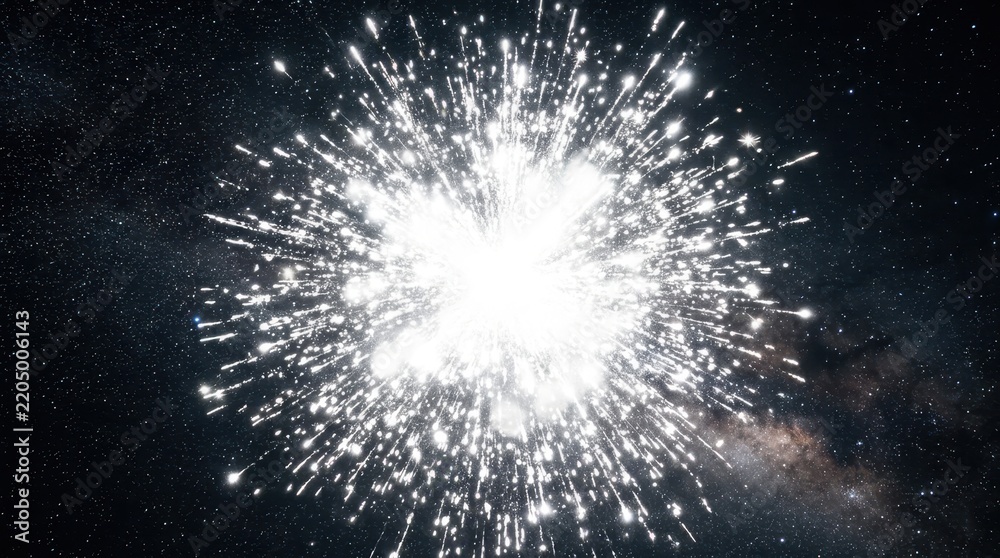 Fototapeta premium Brilliant Cosmic Explosion of Light and Stars in Deep Space