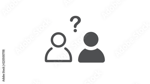 People group and question mark, video, animation.