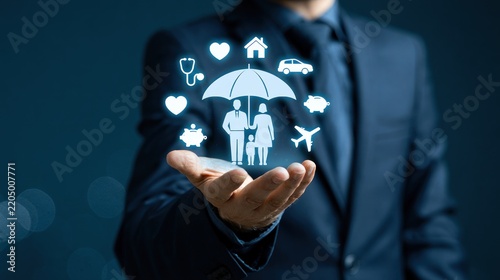 Protection concept for family financial security and life insurance