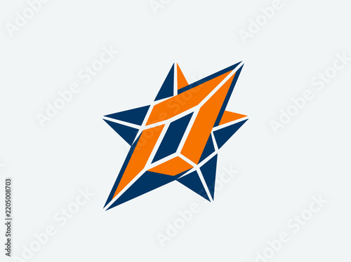 Abstract Geometric Star Emblem Design