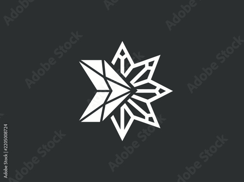 Abstract Geometric Starburst Design Symbolizing Innovation And Growth