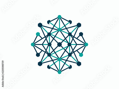 Abstract Geometric Network Node Structure Connected Digital Data Concept