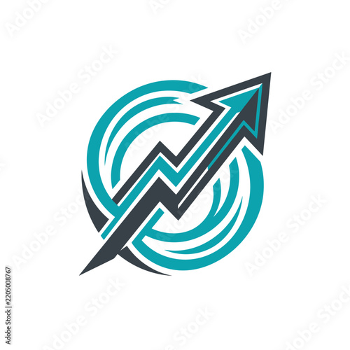 Abstract Growth Arrow Icon Isolated on Transparent Background