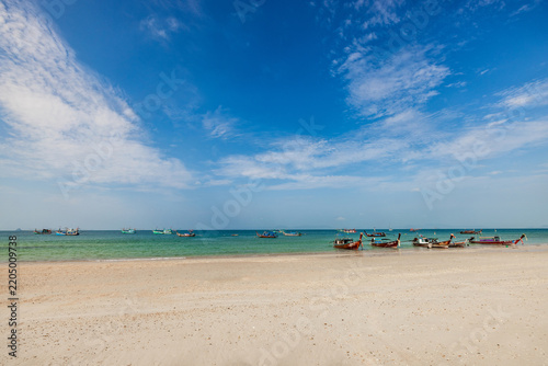 Beautiful beach on the tropical sea at Krabi  Province, Thailand.