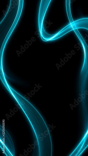 Vector Abstract Light Lines Flowing Dynamic Blue Green Colors