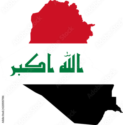 Iraq flag map illustration isolated on transparent background