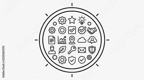 Creative Icons Bundle for Business Technology and Productivity Concepts