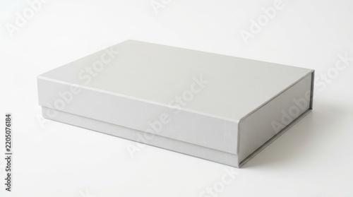 A rectangular gift box with a magnetic closure rests on a clean white surface giftbox packaging container rectangle cardboard present wrapping retail commerce product display