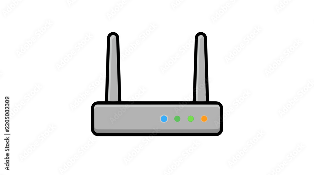 Fototapeta premium Wireless router flat vector icon isolated on white background
