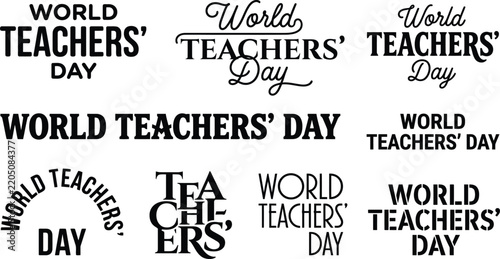 World Teachers Day text styles for celebration and announcement cards