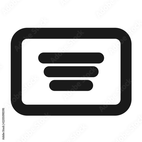 Captions subtitle lines rounded frame UI a11y icon