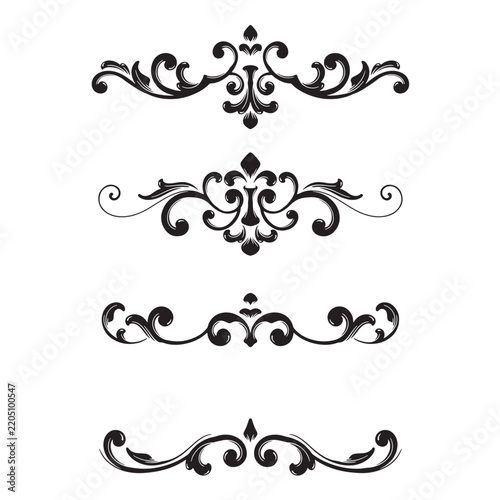 Elegant Decorative Swirl Ornament Set