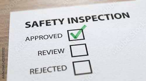 Safety inspection approved checklist with green checkmark