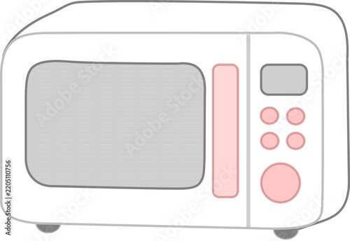 Cute Pastel Microwave Oven Kitchen Appliance Illustration