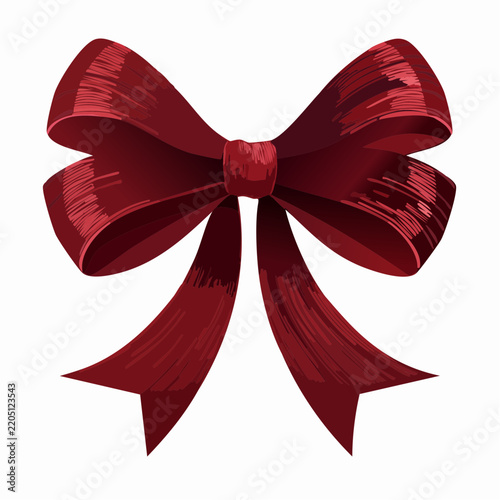 Oversized Christmas bow with long flowing ribbon tails
