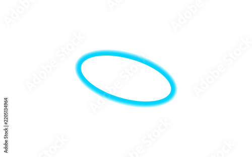 Abstract blue light ring isolated on transparent background cutout graphic element