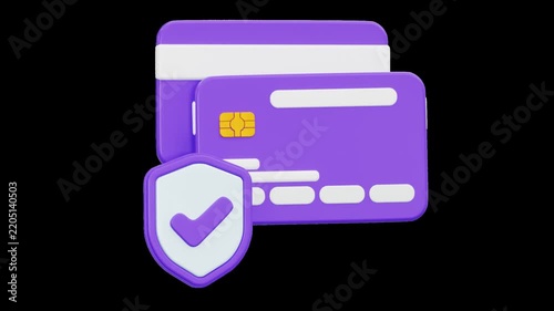 Secure Credit Card Payment With Shield Symbol