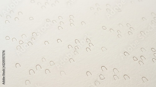 Close-up view of a light-colored surface with numerous small, subtle U-shaped indentations creating a textured pattern.
