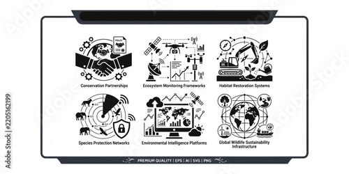 Environmental Conservation and Sustainability Technology Concept Vector Design   