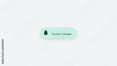 Notification Message Pop Up Animation Isolated on White Background | Animated New Message Alert Box