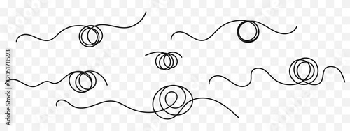 hand draw Scribble and Swirl Line Elements Set