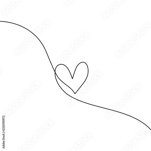 Horizontal line extending from both sides of the heart across the canvas.