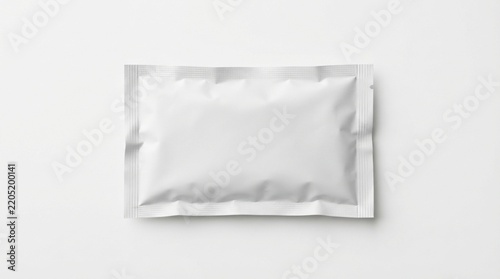 Blank sachet packet photo mock-up on white background