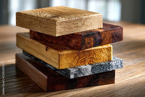 Stack of Various Wooden Timber Samples