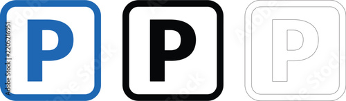 Car Parking Vector Icon Isolated on White Background — Parking Symbol for Vehicle, Road Safety, Transportation and Traffic Sign