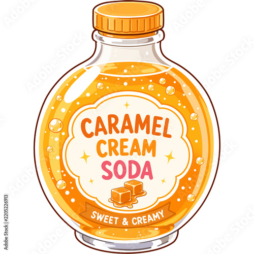 Cute Caramel Cream Soda Clipart PNG