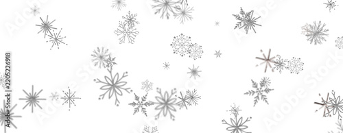 Graceful falling snowflakes create a beautiful and elegant winter wonderland scene.