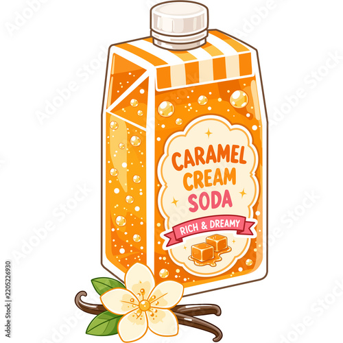 Cute Caramel Cream Soda Clipart PNG