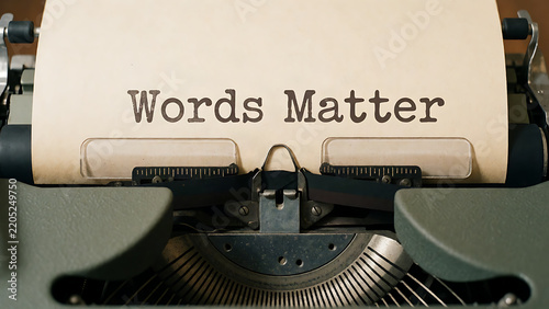 Vintage typewriter with paper reading words matter for writing concept