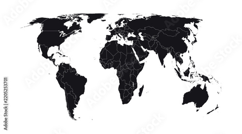 World map vector globe template - equal earth