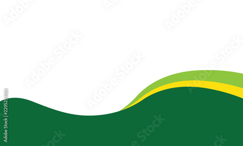 Abstract Green and Yellow Wavy Hills Background Vector Illustration