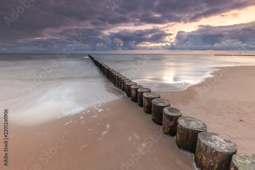 Beautiful view of Polish Baltic Sea at Niechorze.
