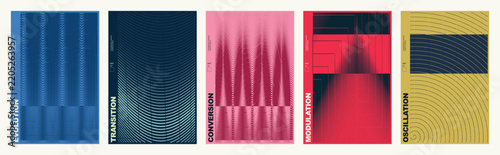 Colorful abstract vector backgrounds, geometric pattern wallpaper set, modern gradient texture panels for web banners