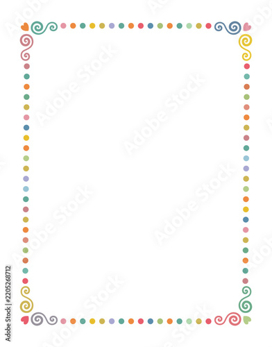 Colorful Decorative Border Frame with Playful Dots and Swirls