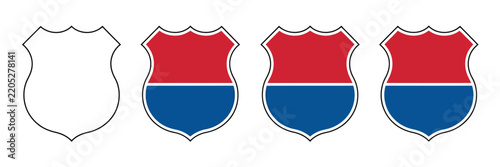 US route signs icons, interstate highway shield symbols for United States road navigation, transportation, travel routes, and traffic signage.