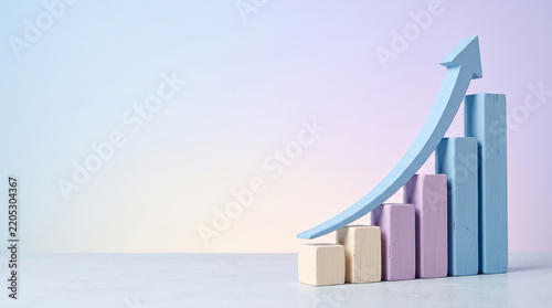 Peak Growth Chart with Rising Arrow