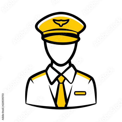 Pilot uniform icon for aviation and transportation services.