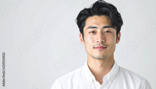 柔らかな光で撮影した日本人男性のビジネスイメージ