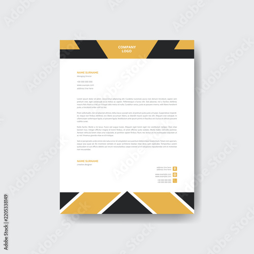 Professional Corporate Letterhead Design Template in A4 Size.