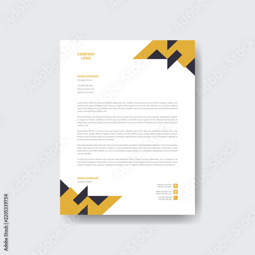Professional Corporate Letterhead Design Template in A4 Size.