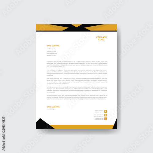 Professional Corporate Letterhead Design Template in A4 Size.